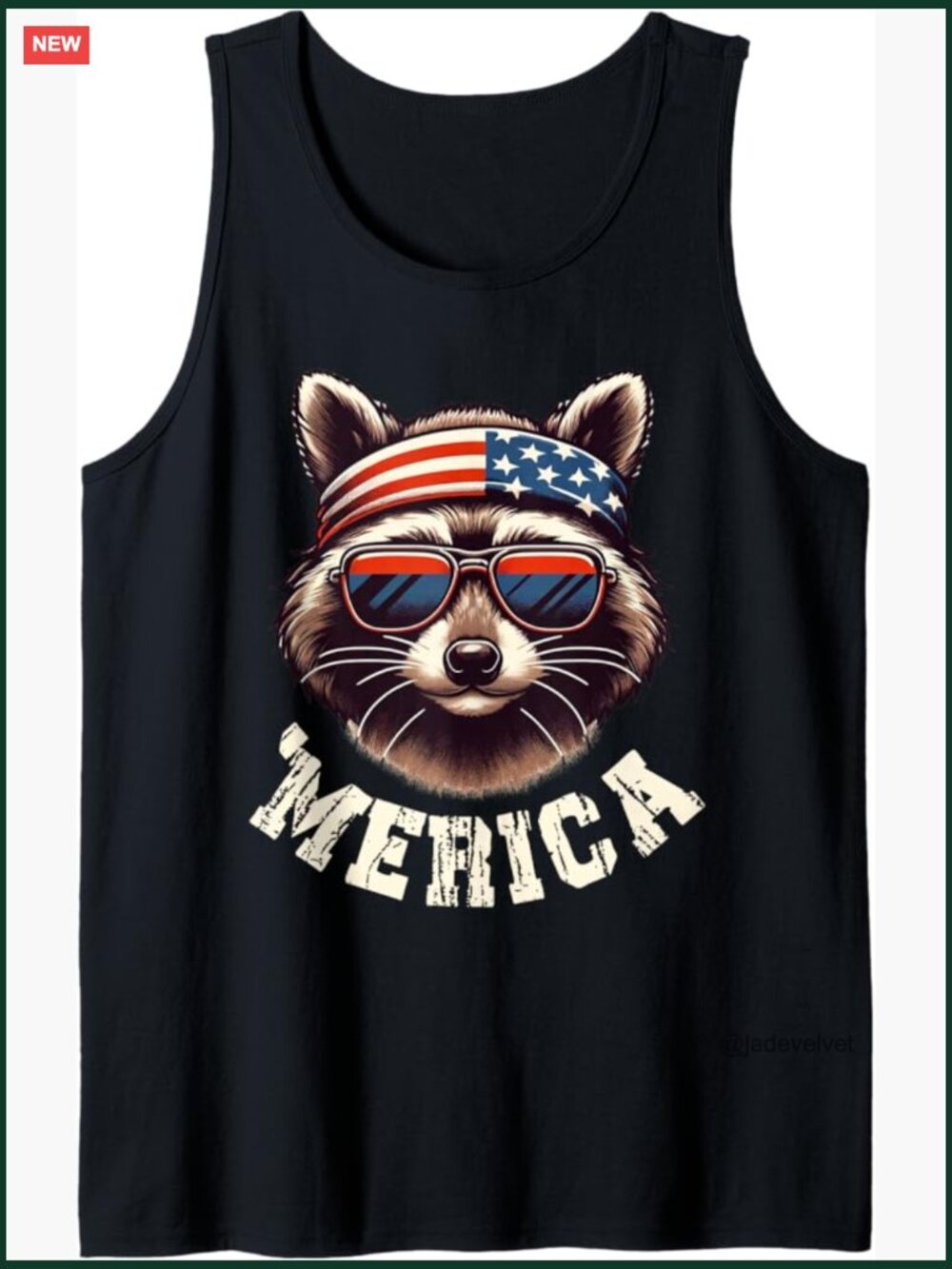 Funny Raccoon 4th of July Tank Top Patriotic Flag